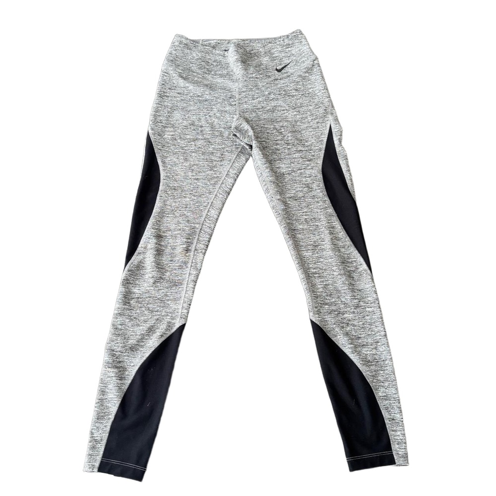 Nike Leggings Womens Size Small Grey Black Panels Athletic Wear Stretch Modern